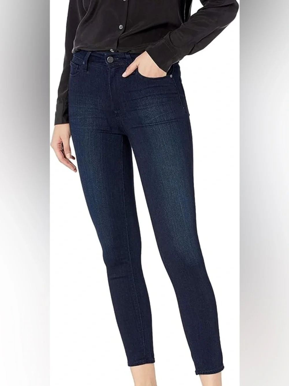 Paige Denim Hoxton Crop Skinny Jeans in Dark Navy Wash, 29 - Picture 1 of 8